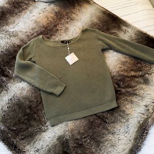 Off the Shoulder Olive Sweater